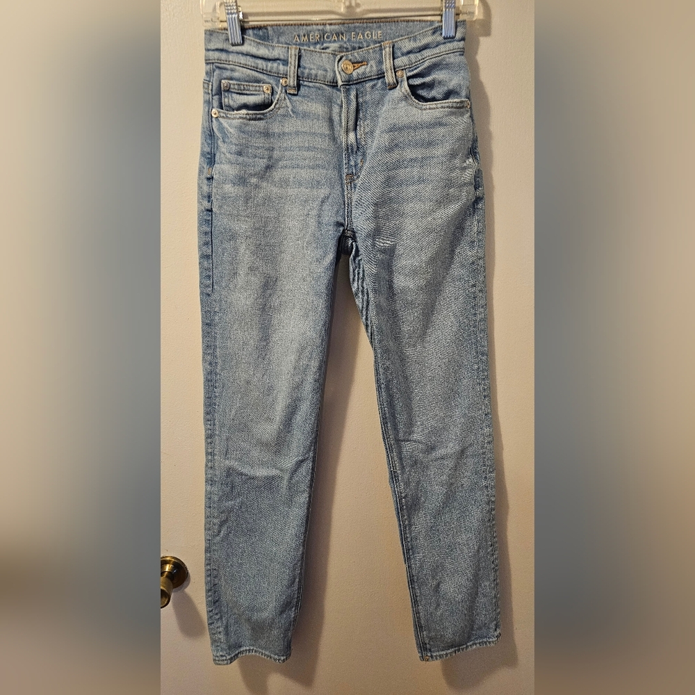 American Eagle Super High Rise Straight Stretch Jeans Women's Size 00